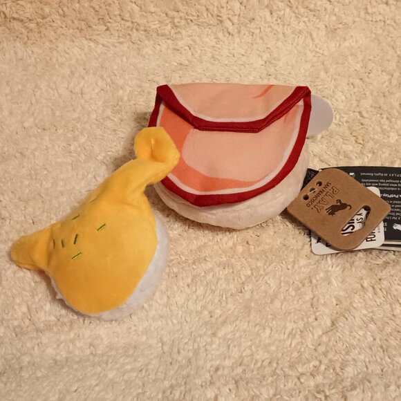 NWT ~ Barking Brunch: Benny's Benedict Dog Toy ~ 5.9" (L) x 4.7" (W) x 3.5" (H) - Picture 12 of 14